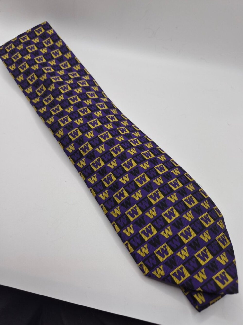 University Of Washington "W" Logo Tie Purple & Gold  Collegiate Licensed Apparel